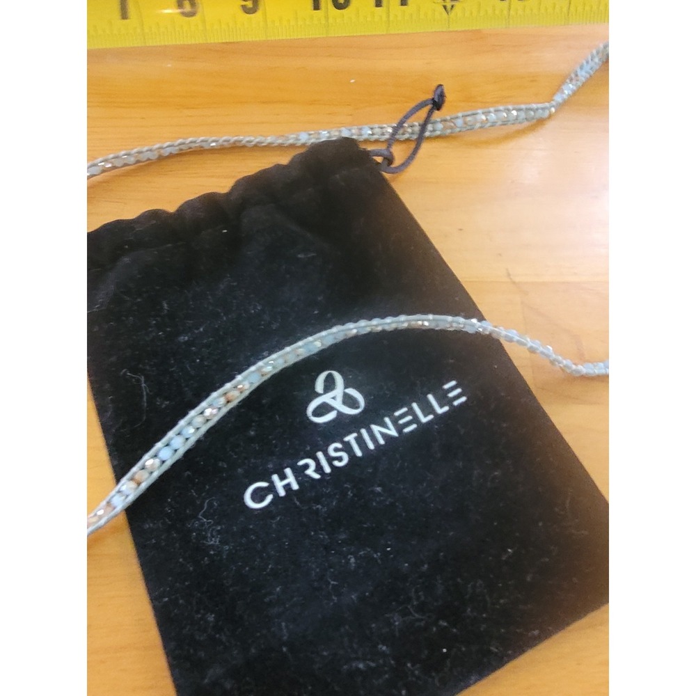 CHRISTINELLE Gray Crystal Wrap Bracelet Necklace NWT w Pouch Boho - Picture 1 of 11